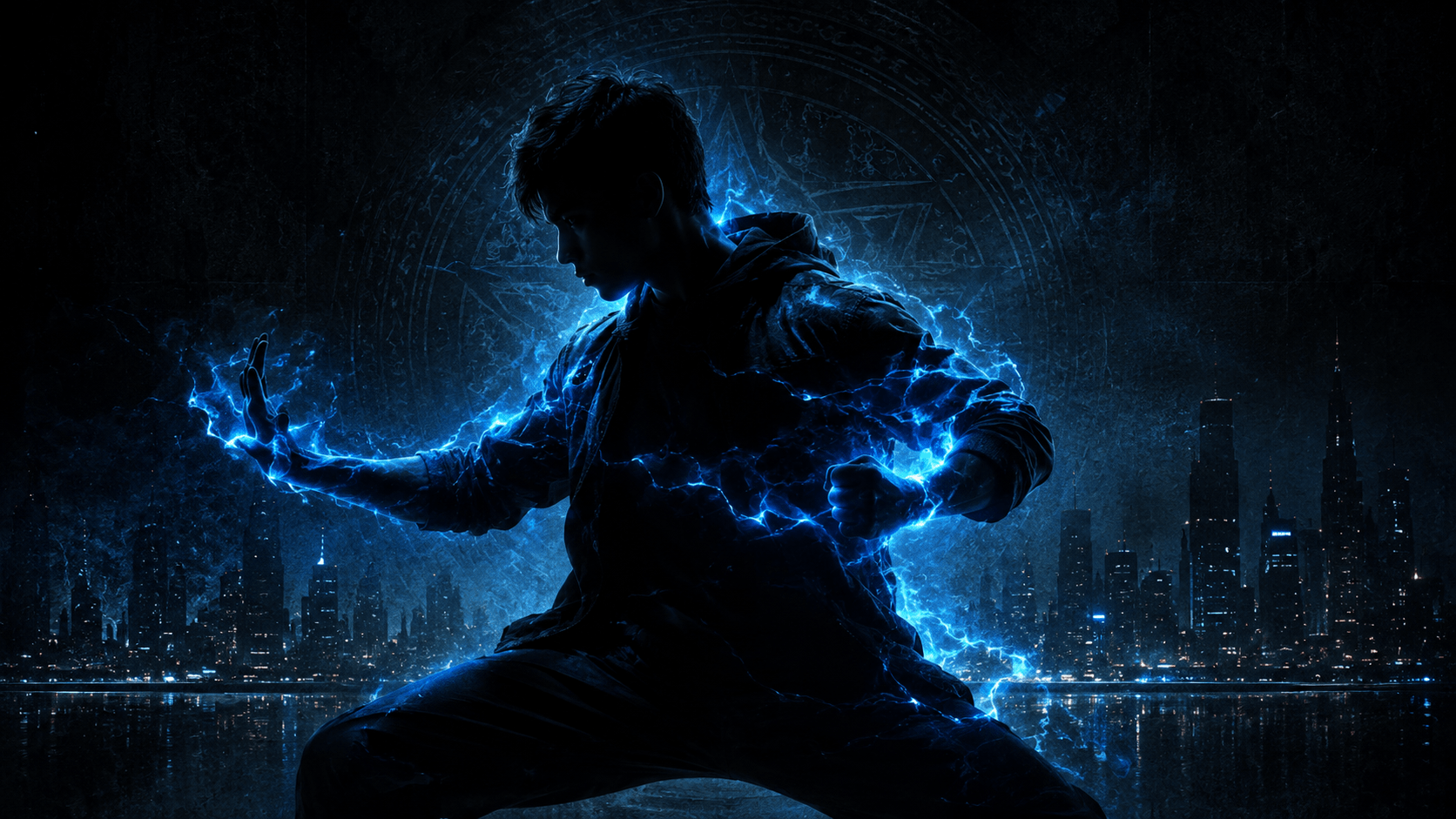 Bryce Hillcrest using martial arts and Atlantian energy in The Atlantian Chronicles